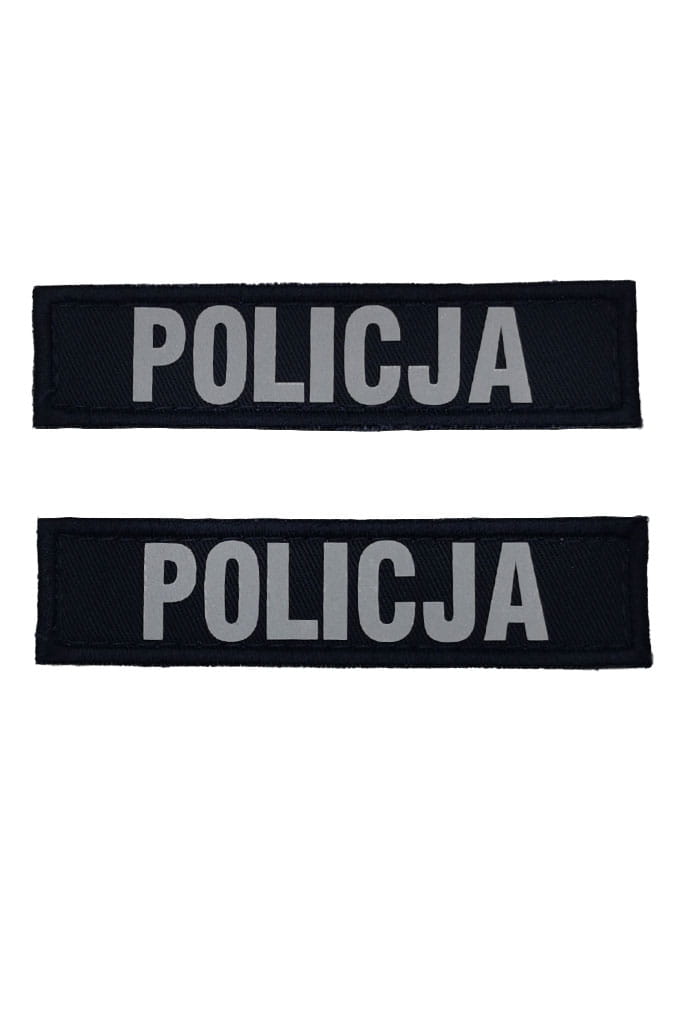 Rzepy odblaskowe "POLICJA" na bluzę/combat (komplet) granatowe